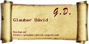 Glauber Dávid névjegykártya